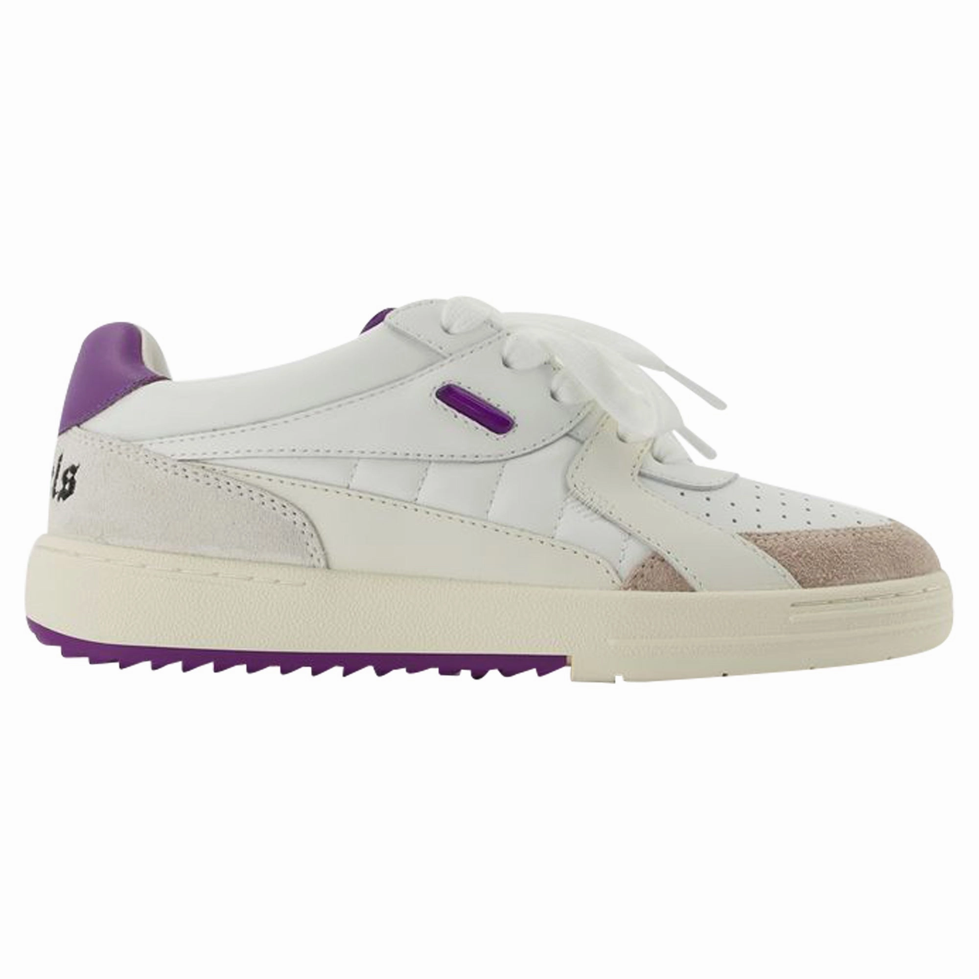 Dynamic Flexibility Seamless Upper Construction Palm University Sneakers - Palm Angels - White/Purple - Leather