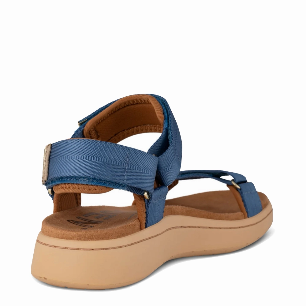 Woden Women's Line Strap Sandal in Old Denim Blue Thermoregulating Insoles