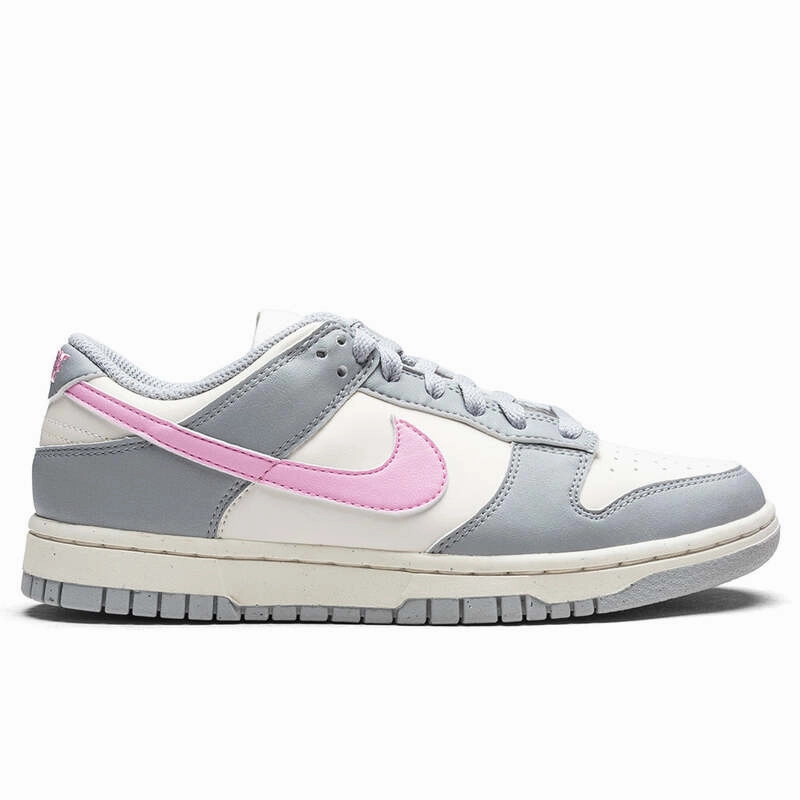 Impact Resistant Midsole Training Sneakers Nike Dunk Low Next Nature Light Smoke Grey Pink Rise (Women's)