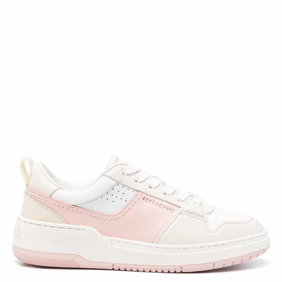 Ferragamo Dennis Panelled Skate Sneakers Air Cushioned Heel