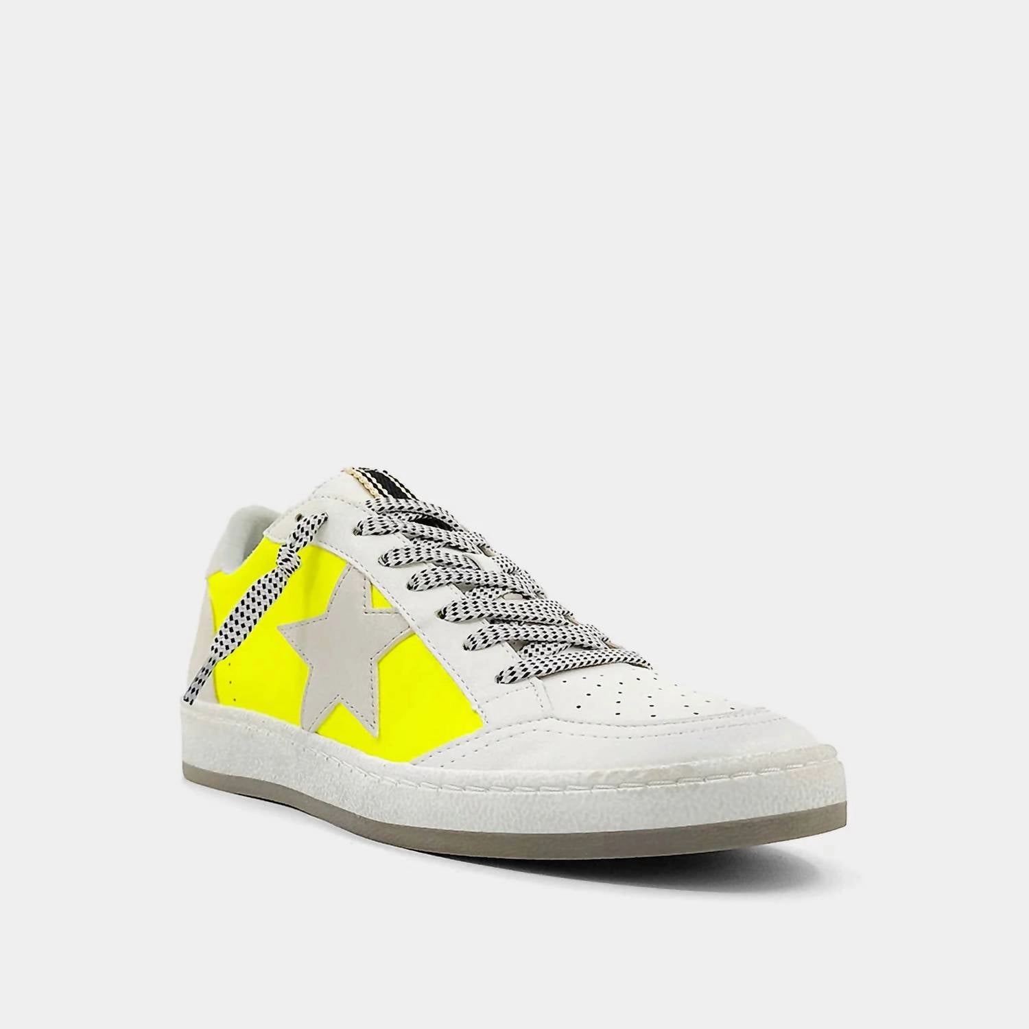 Women's Paz Sneaker In Neon Yellow Multi Density Outsole