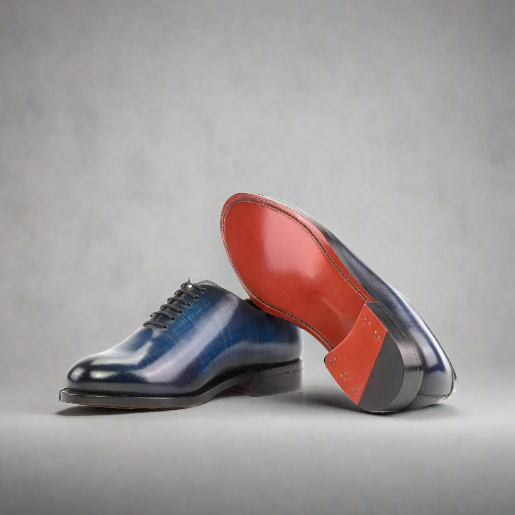 Simple Footwear Pidara - Patina Denim red bottom sole oxford dress shoes