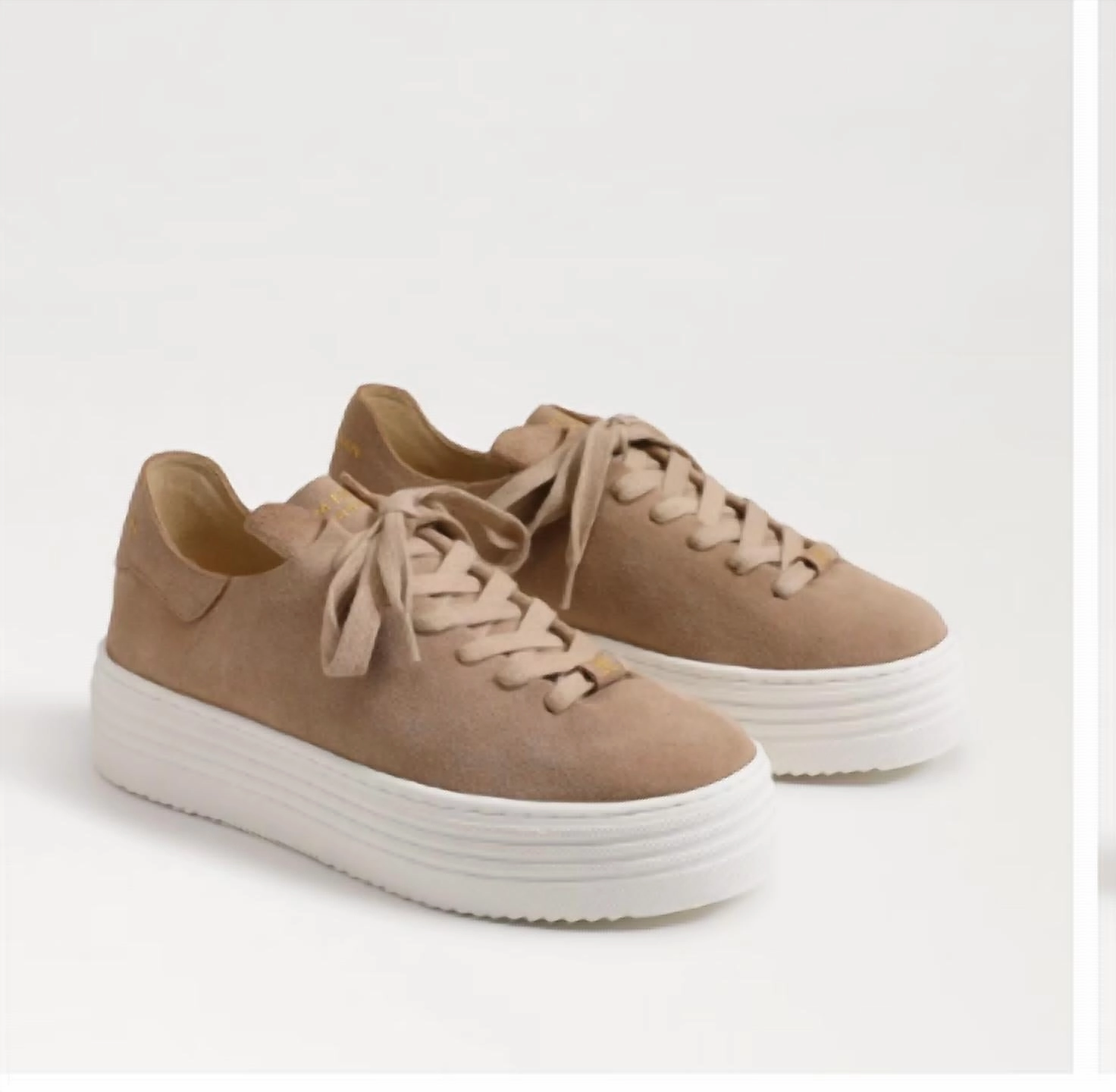 Ergonomic Fit Pippy Lace Up Platform Sneaker In Taupe Suede