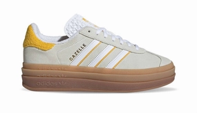 Women's Gazelle Bold Sneakers In Ivory/gold Sculpted wear Elastic Collar