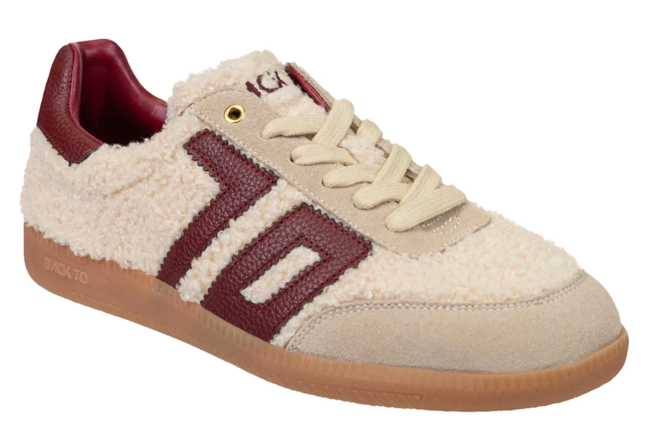 Ergonomic Toe Box Built-In Support Teddy Sneaker In Butter Wine