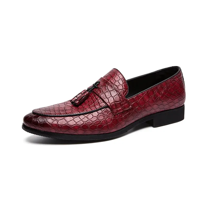 Comfortable Soles Refendi - Alligator print tassel loafers for men