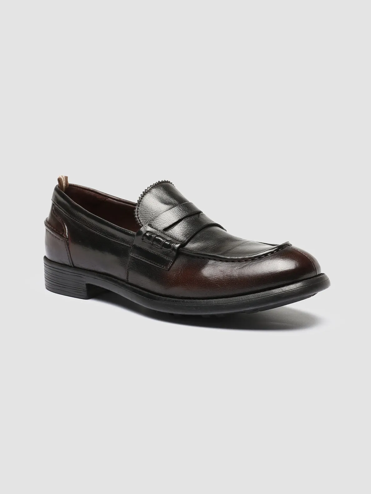 Sleek Design CHRONICLE 056 - Dark Burgundy Leather Penny Loafers