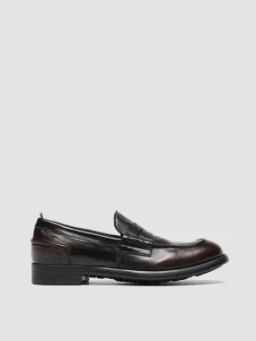 CHRONICLE 056 - Dark Burgundy Leather Penny Loafers Comfort Focused Durable Material