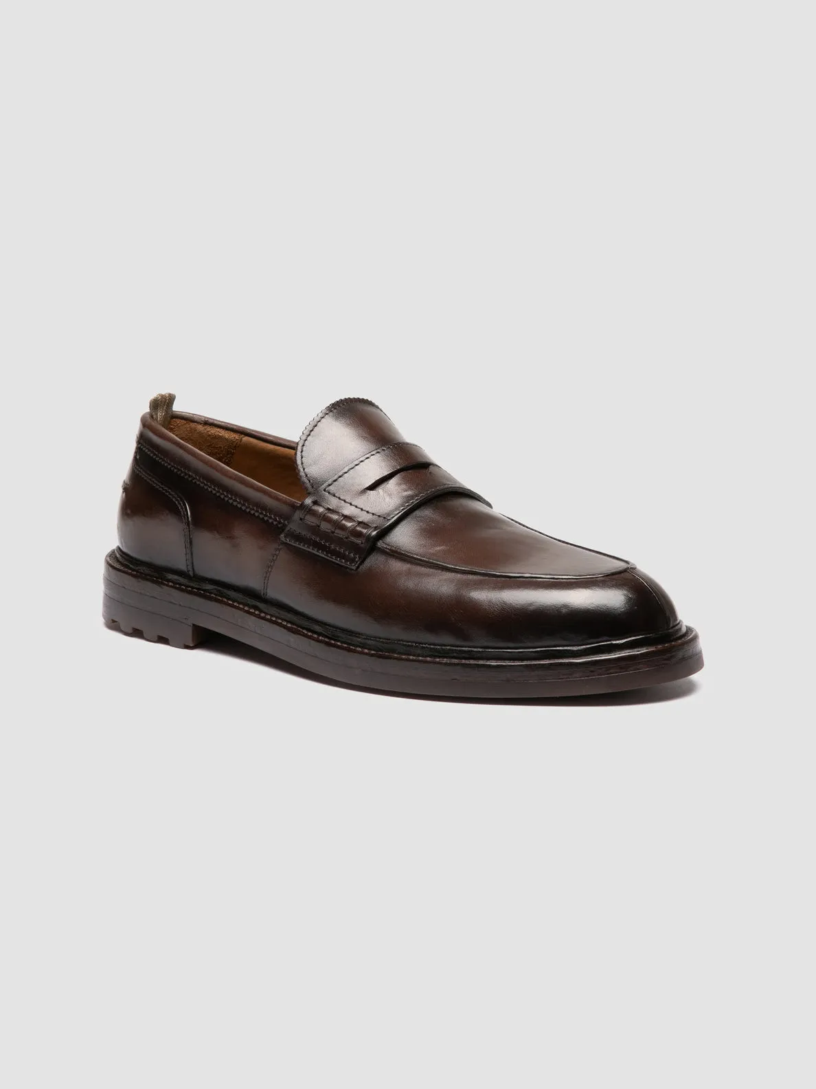 SAX FLEXI 001 - Dark Brown Leather Penny Loafers Classic Everyday Wear Elite Style