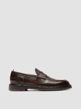 SAX FLEXI 001 - Dark Brown Leather Penny Loafers Casual Elegance Venetian Style