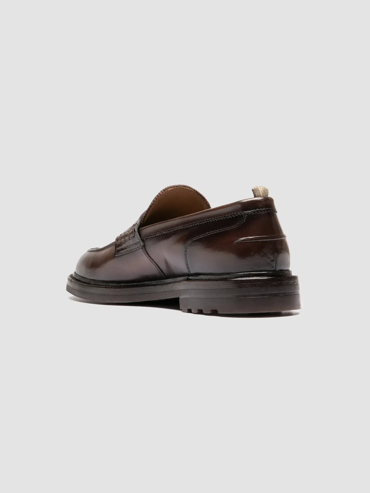 Water-resistant SAX FLEXI 001 - Dark Brown Leather Penny Loafers