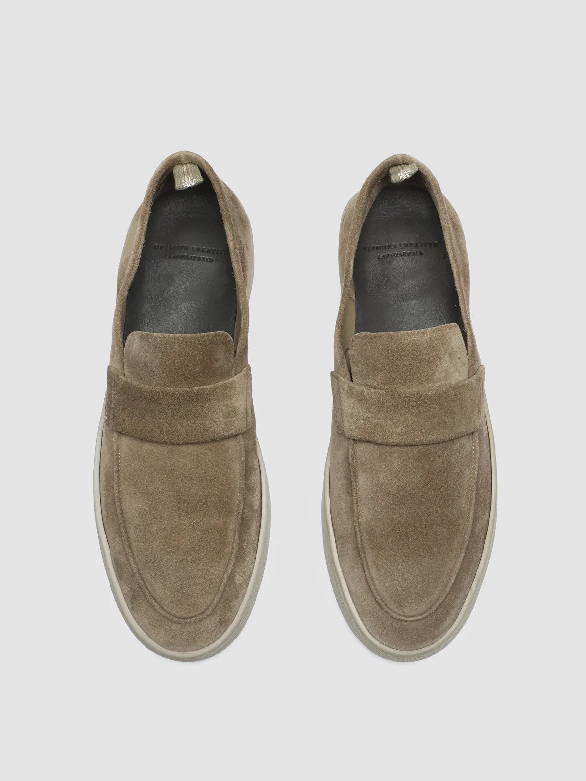 HERBIE 001 - Taupe Suede Penny Loafers Soft Landing All Day Pace