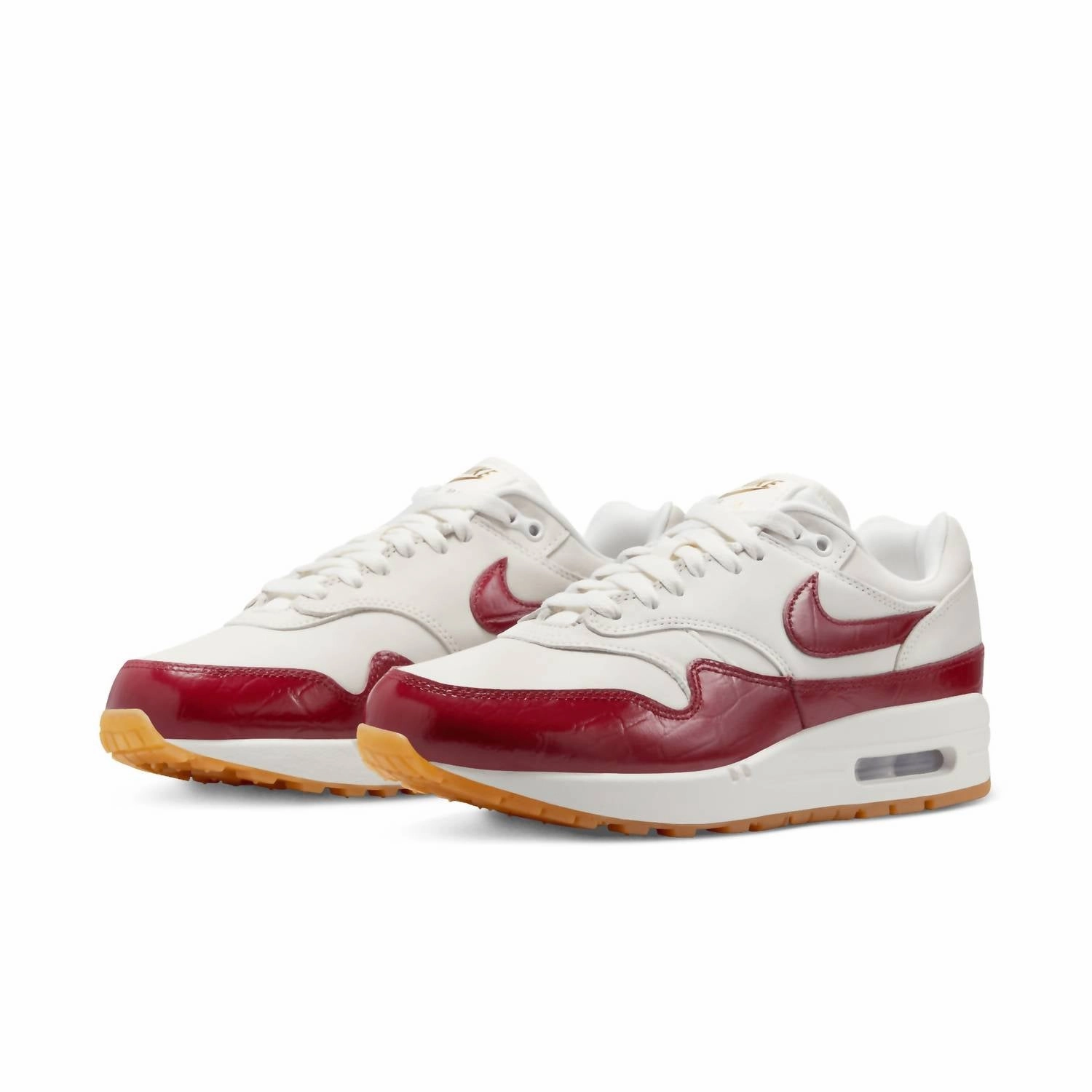 Women's Air Max 1 Lx Sneakers In Sail Team Red Odor Resistant Lining Slip Guard