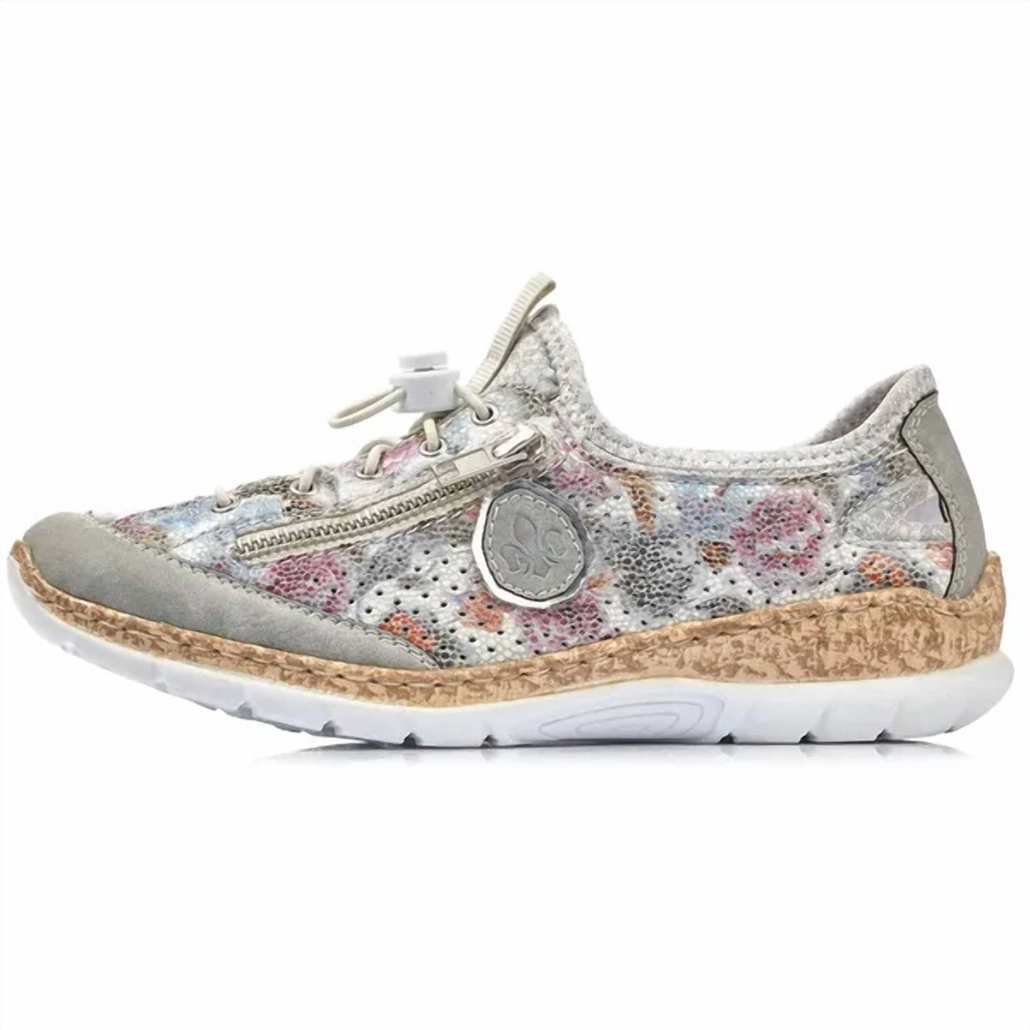 Women Nikita Sneakers In Cement / White / Multi / Argento Cushioned Memory Foam