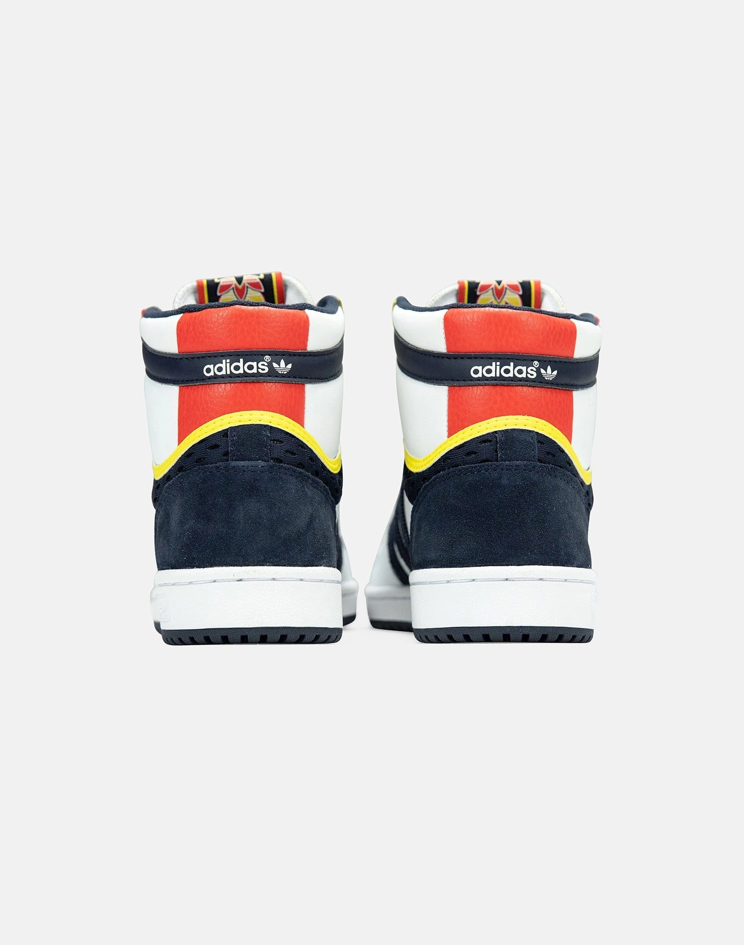 Adidas Men's Top Ten RB Hi Shoes - White / Navy / Red / Yellow thick sole shoes