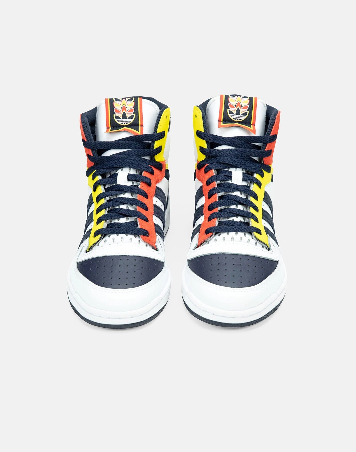 Multi Density Midsoles fall - specific shoes Adidas Men's Top Ten RB Hi Shoes - White / Navy / Red / Yellow