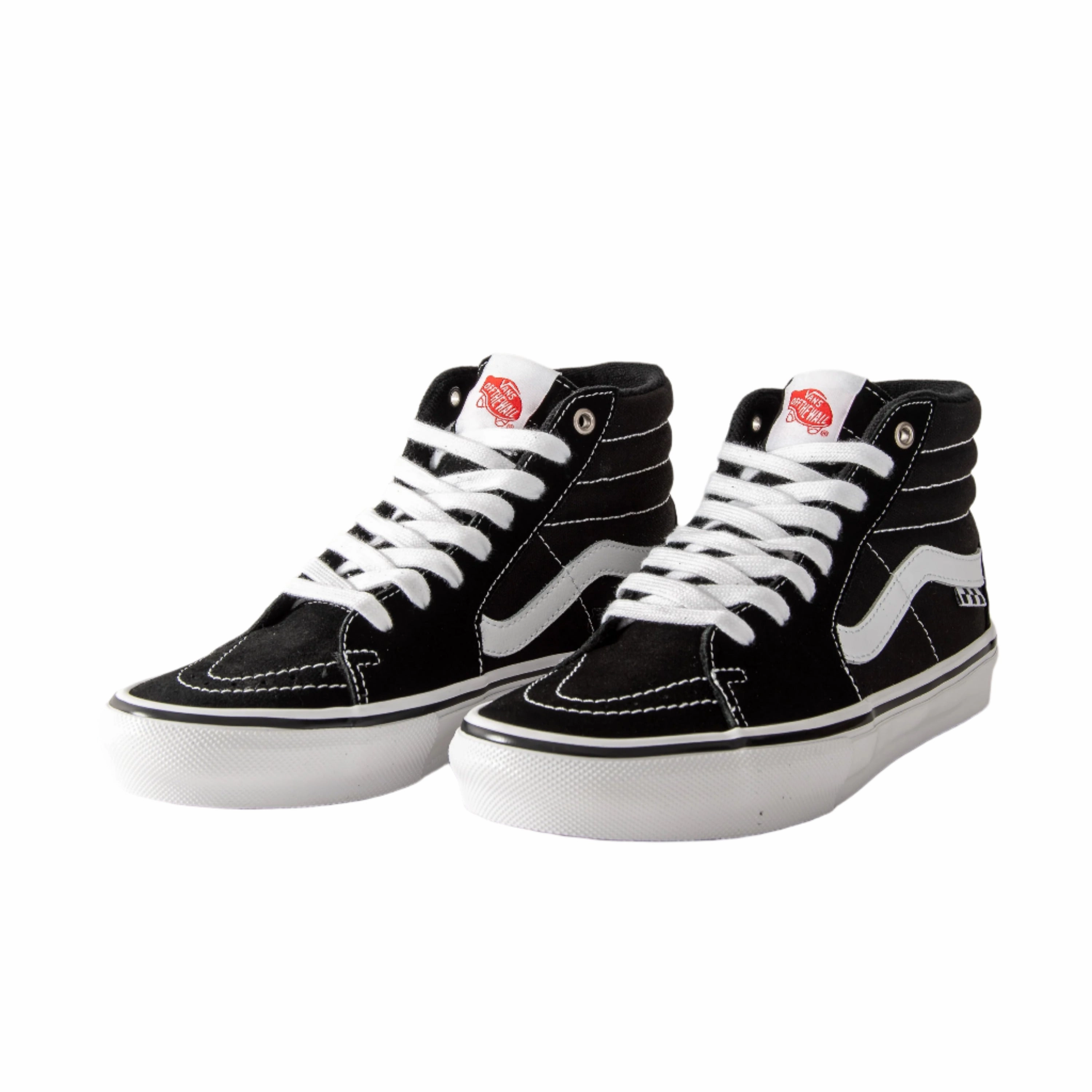 wood - grain - design shoes Vans - Skate Sk8-Hi (Black/White)