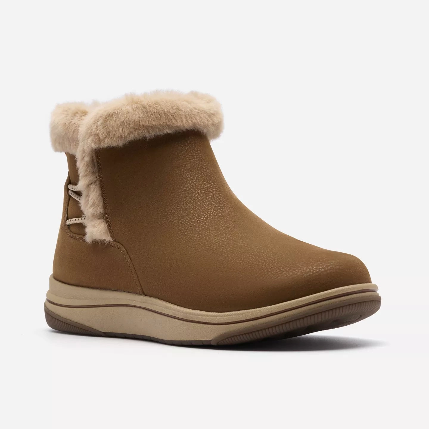 Clarks Women's Breeze Fur Boot in Dark Tan Combination Versatile daily wear