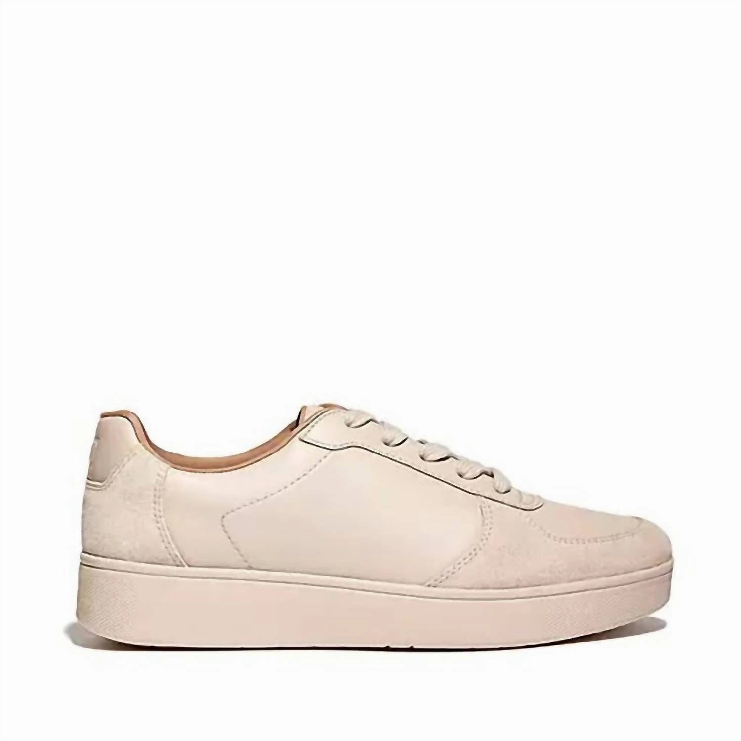 Sporty lining Stride Safe Women's Rally Leather/suede Panel Sneaker In Stone Beige