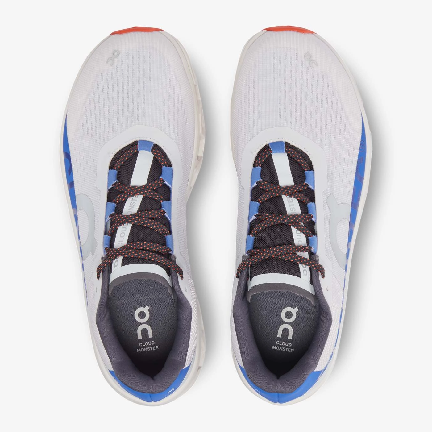 muted - colored shoes On Running Men's Cloudmonster Shoes - Frost / Cobalt