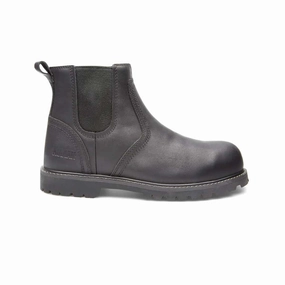 Kodiak - Men's McKinney Chelsea 6" Composite Toe Pull On Work Boots (Wide) (KD0A4TCYBLK) Family Reunion Hiking Essential