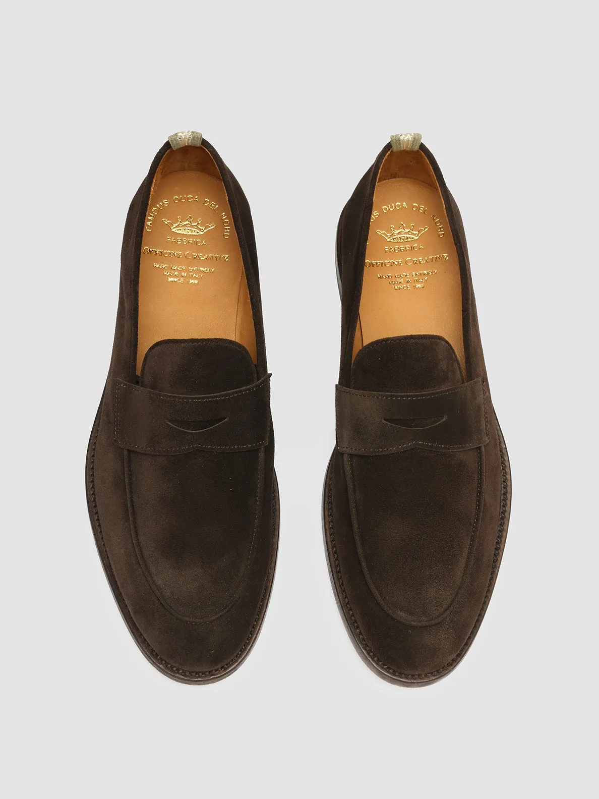 OPERA 001 - Dark Brown Suede Penny Loafers Everyday Go Quick Breeze