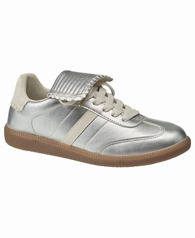 French Connection Women's Over Sized Tounge Sneaker Smooth Form Statement Piece