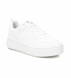 Long   Lasting Quality Cushioned Control Women's Lace-Up Sneakers In White