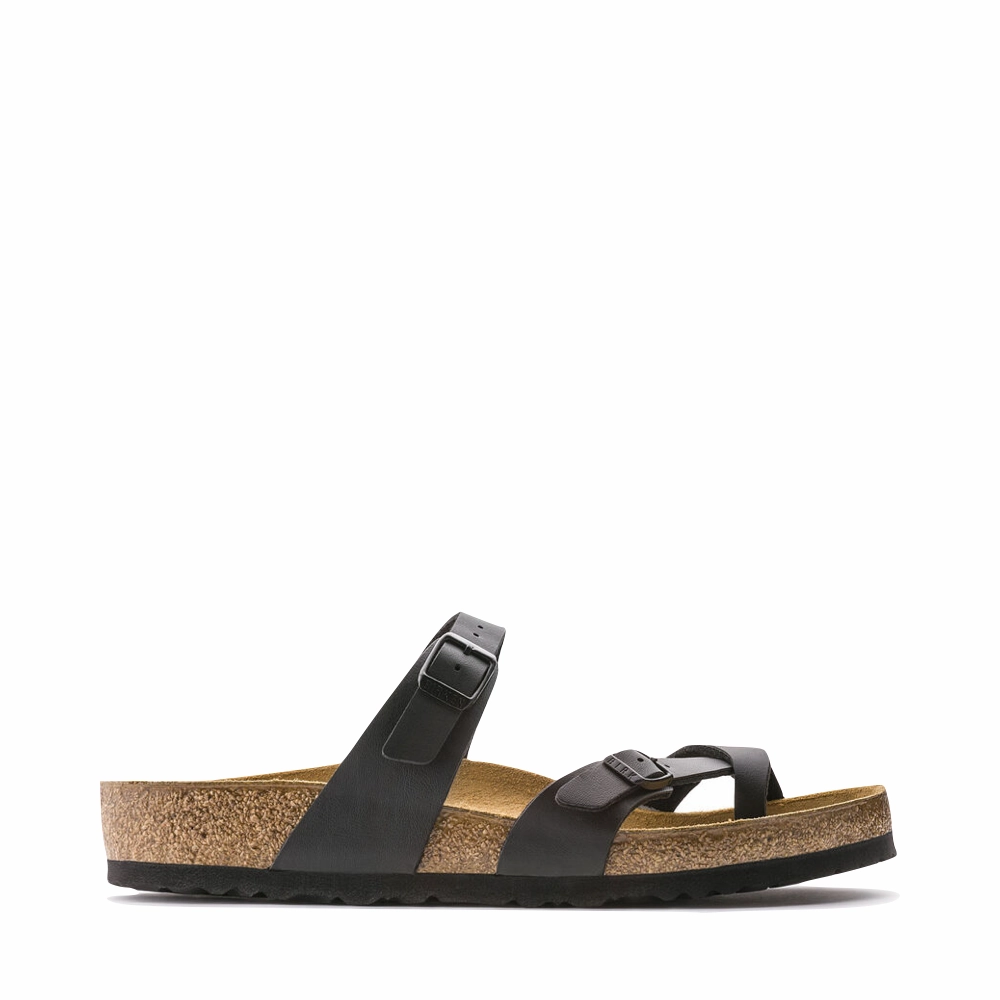 Birkenstock Women's Mayari Birko-Flor Toe Loop Sandal in Black All Day Travel