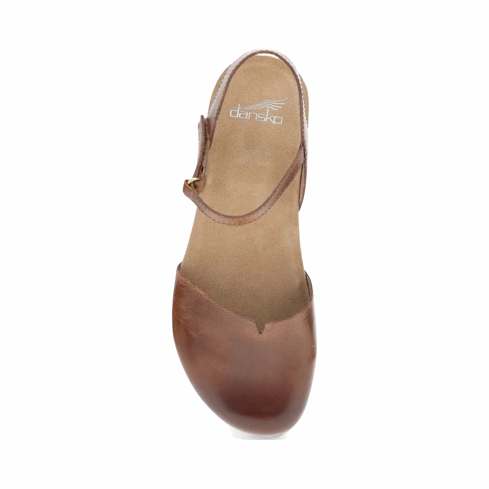 Textured Grip Holiday Style Dansko Women's Rowan Closed Toe Sandal in Tan