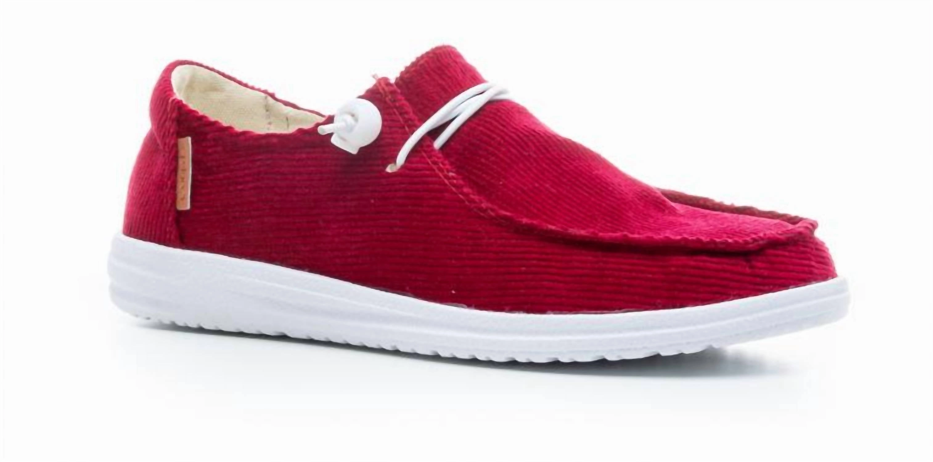 No Hassle Heat Dissipating Design Women's Corduroy Kayak Shoes - Medium In Red