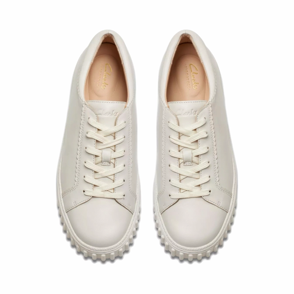 Move Easy Clarks Women's Mayhill Walk Leather Sneaker in Off White
