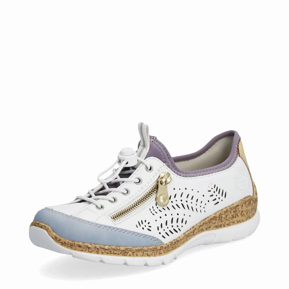 Versatile Design Rieker Women's Nikita K6 Bungee Side Zip Sneaker in White