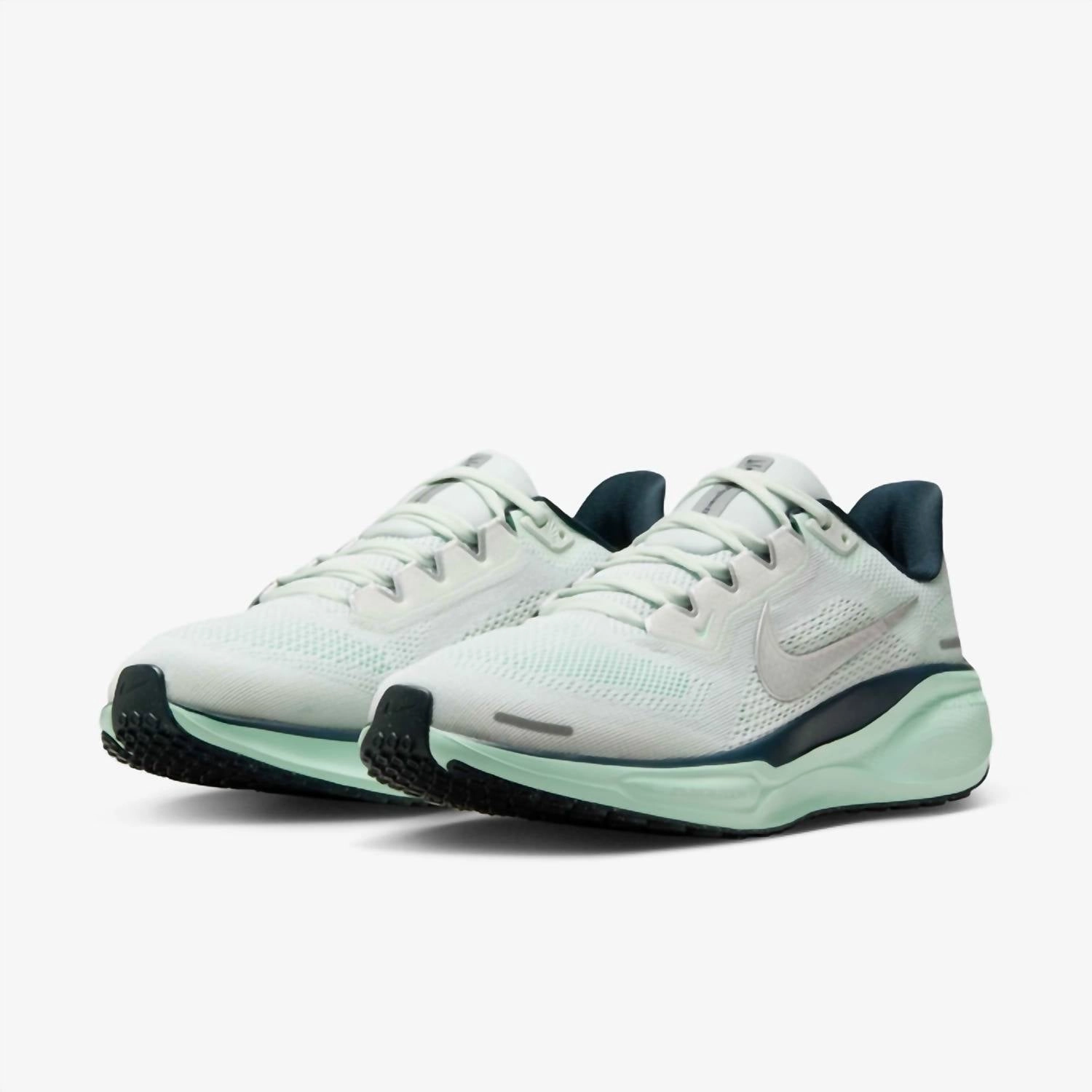 Retro-inspired cushioning Women's Pegasus 41 Road Running Shoes In Ghost Aqua/mint Foam/armoury Navy/metallic Silver