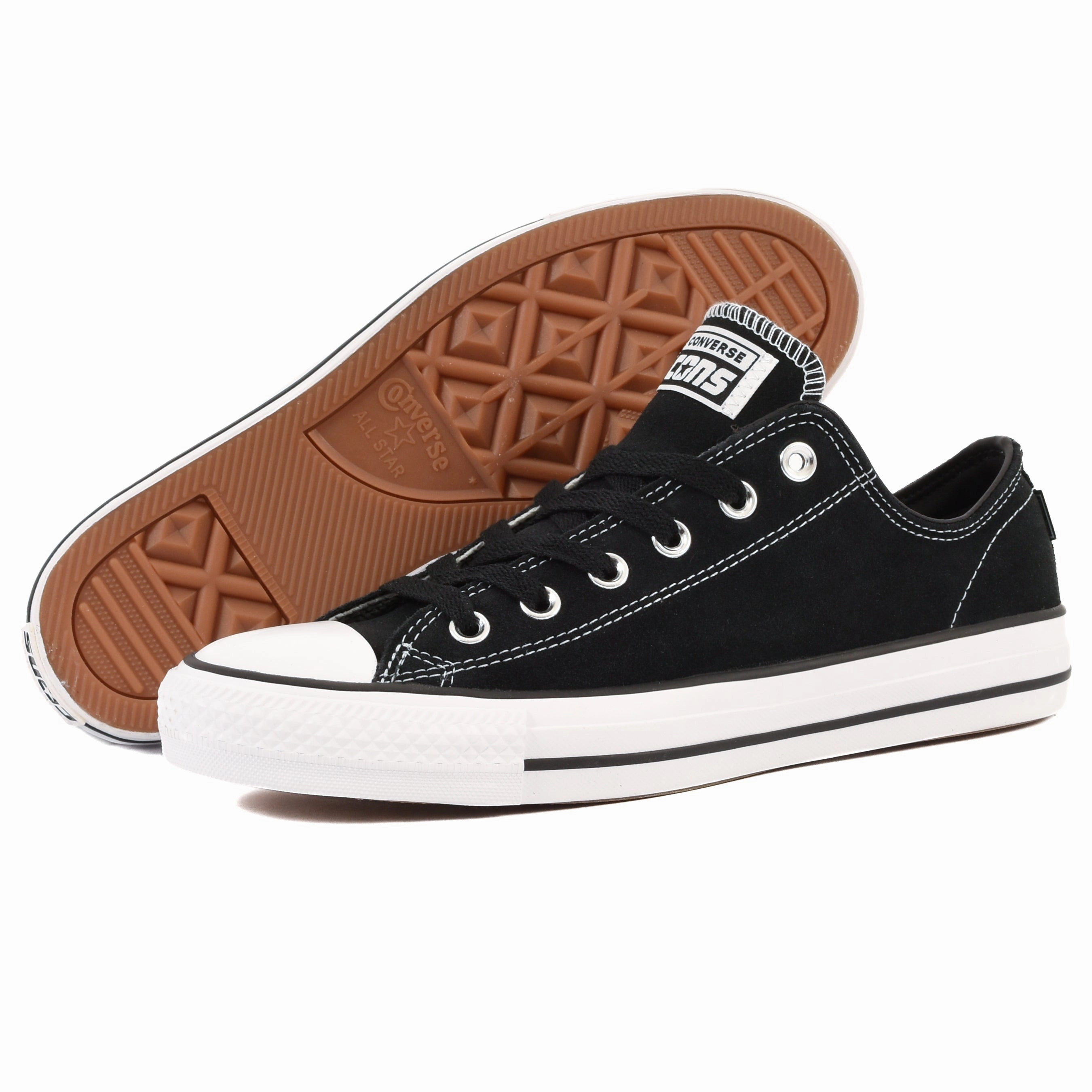 CONS - CTAS Pro Ox (Black/Black/White) running on an indoor track shoes running with a friend shoes