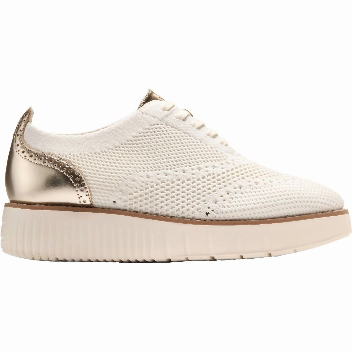 Flat Surface Women's Grand City Platform Stitchlight Oxford Shoes In Ivory Knit