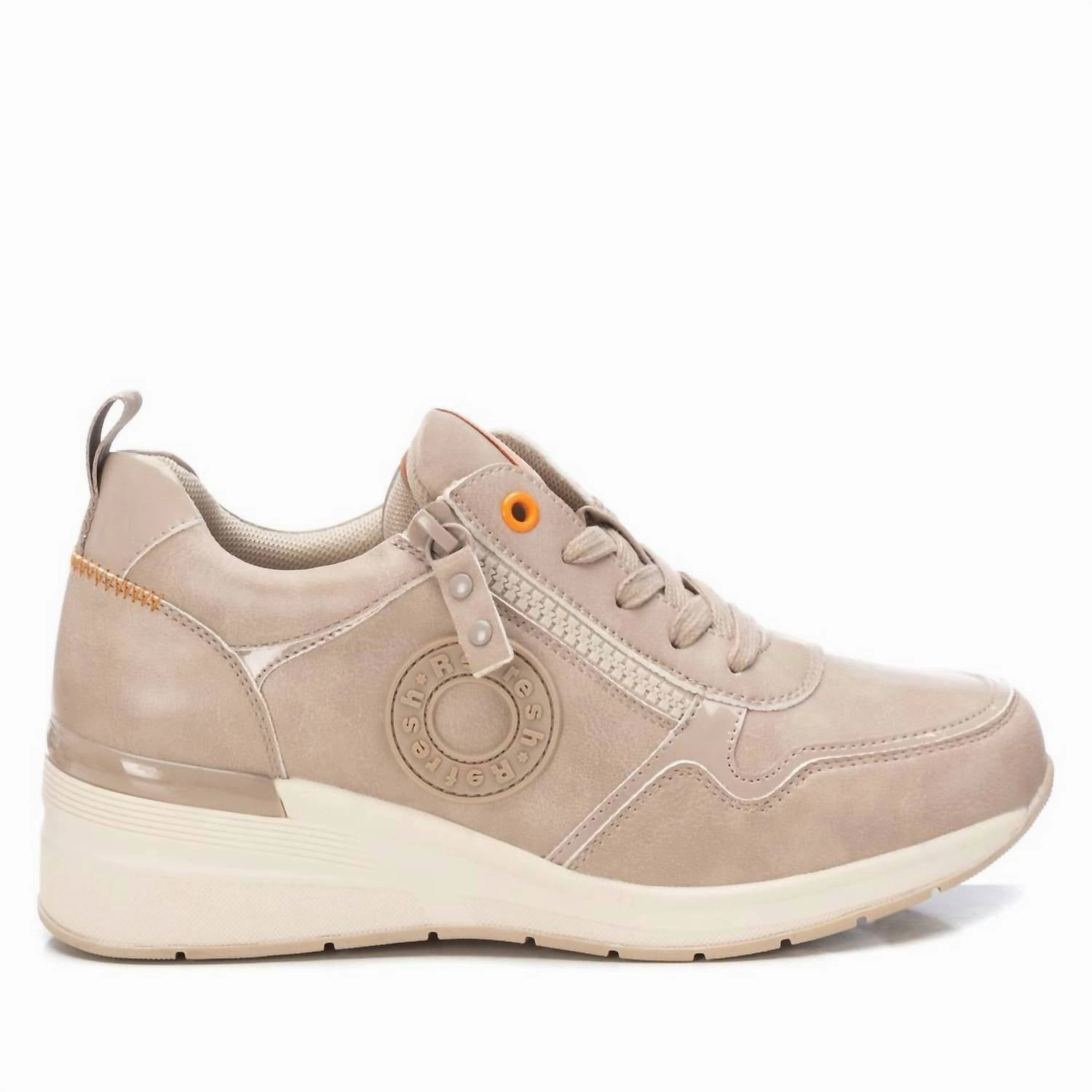Supportive arch Women's Wedge Trainer Sneakers In Beige