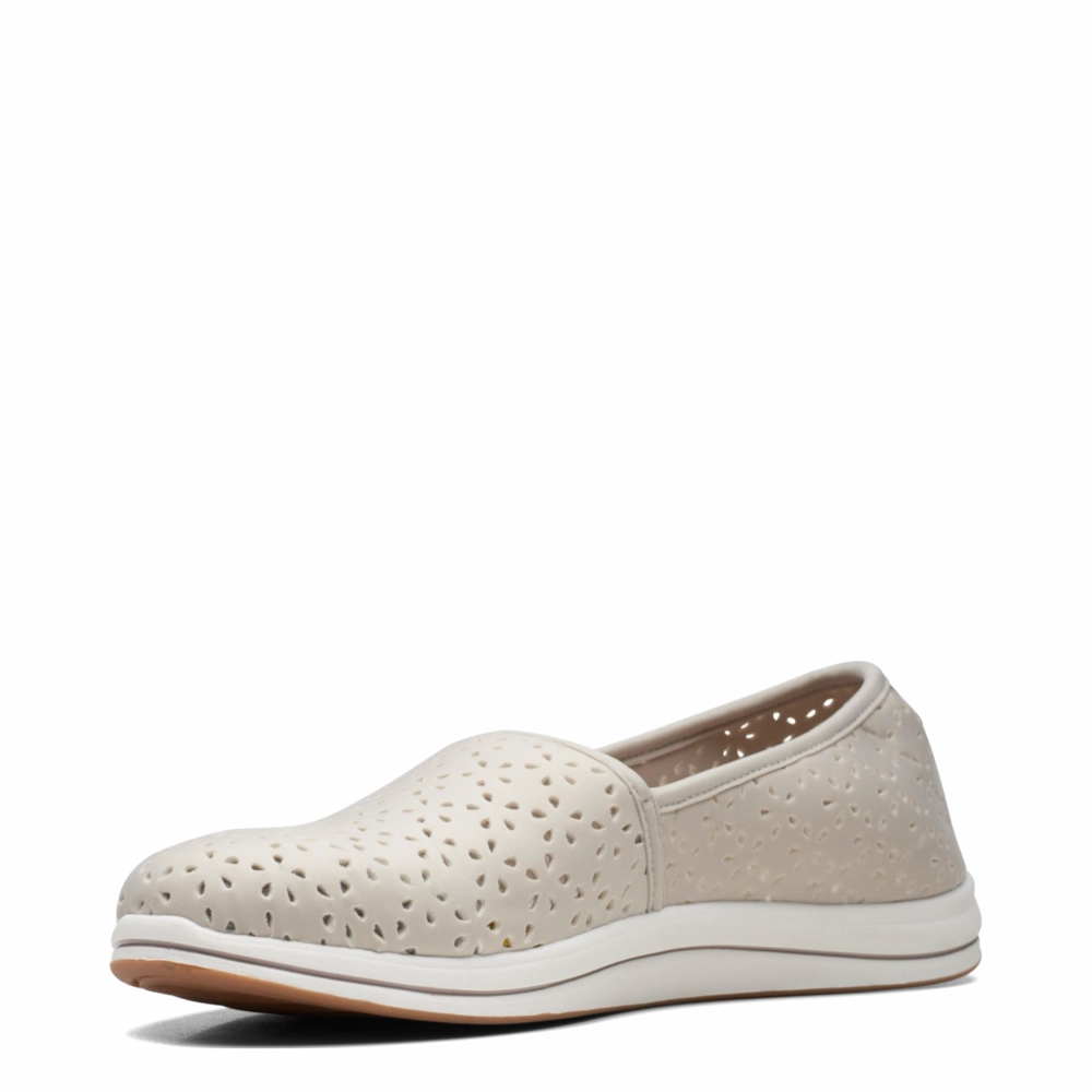 Supportive EVA sole Clarks Women's Breeze Emily Perfed Slip On in Taupe