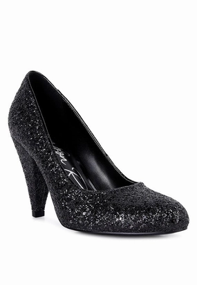 Sugar Plum - Glitter Conical Heel Pumps for women High Lift