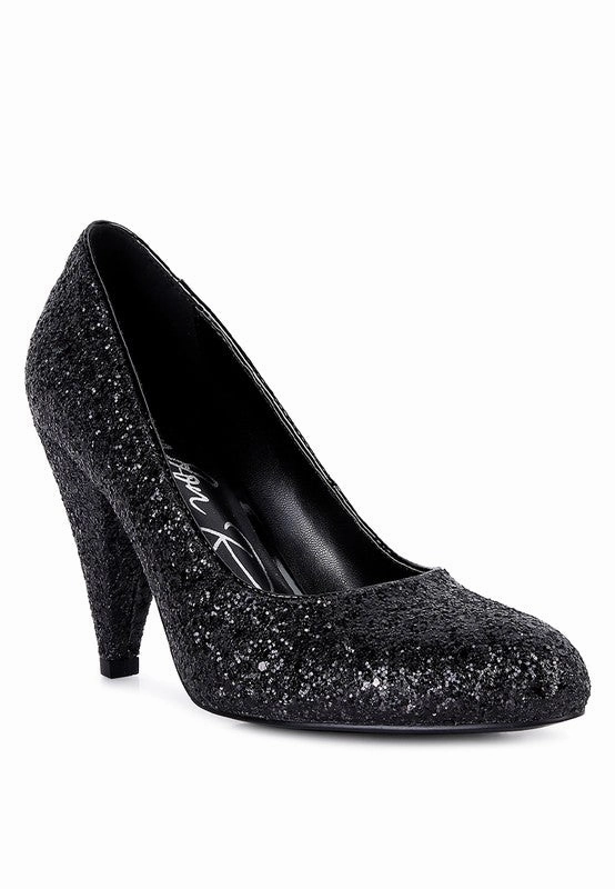 Sugar Plum - Glitter Conical Heel Pumps for women Spotlight Spark