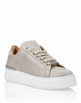 Flexible Use Satin Lo Top Sneakers Monogram Strass
