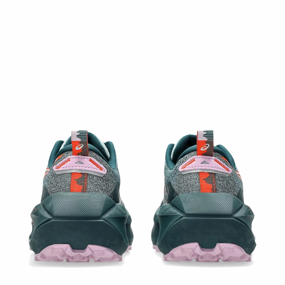 Asics Women's Trabuco 4 Sneaker in Cold Moss/Nova Orange Comfort Ankle Grip Step