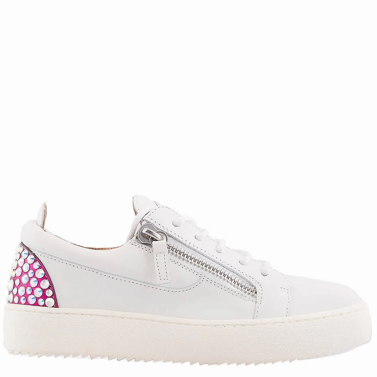 Stylish Pick Giuseppe Zanotti Gail Rhinestone-Embellished Leather Sneakers