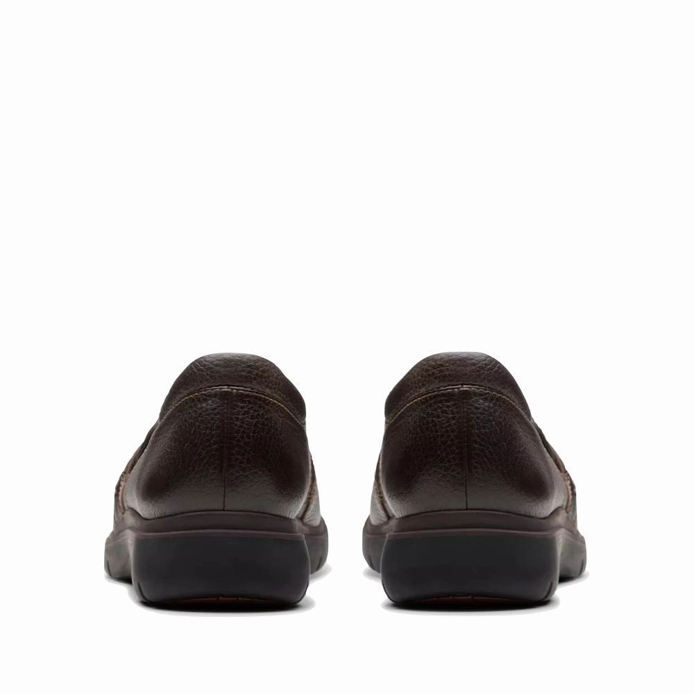 Durable Traction Clarks Women's Certina Ease Leather Loafer in Dark Brown