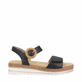Remonte Women's 52 Platform Sandal in Black Drive Friendly