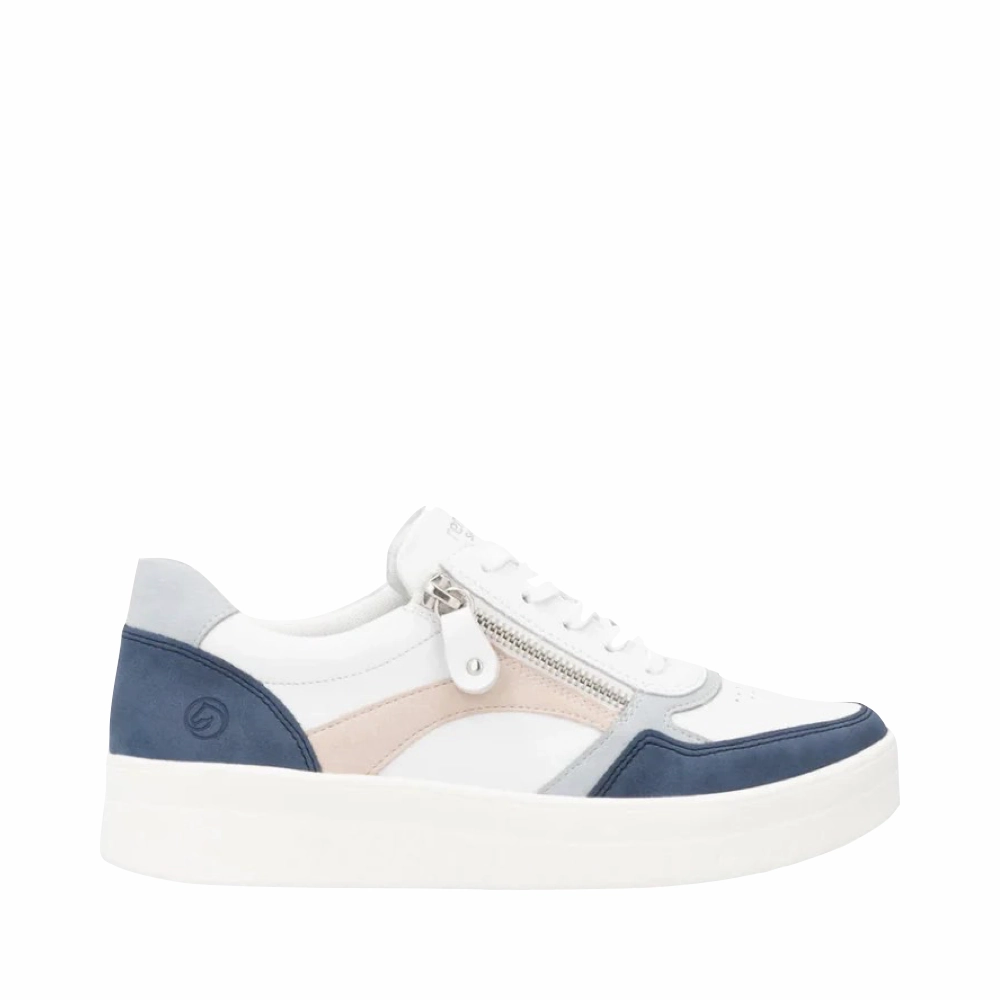 Blossom Step Remonte Women's Kendra 01 Sneaker in White/Jeans