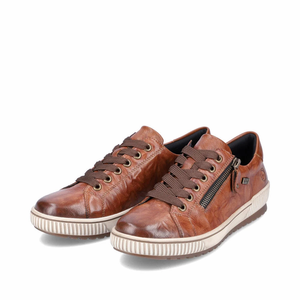 Remonte Women's Maditta 00 Waterproof Sneaker in Cuoio Tan Sporty Style Form Fit