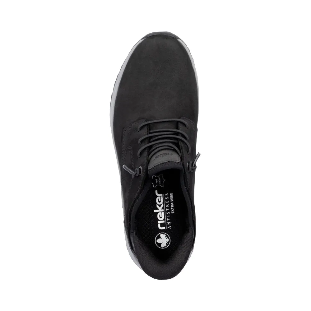 Urban Flexibility Rieker Men's Bruce 50 Elastic Lace Shoe in Black