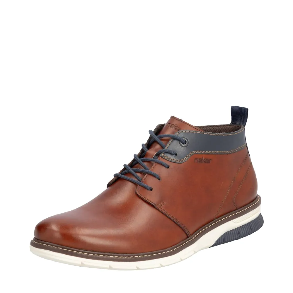 Sleek Frame Ready Wear Rieker Men's Dustin 17 Boot in Peanut Brown