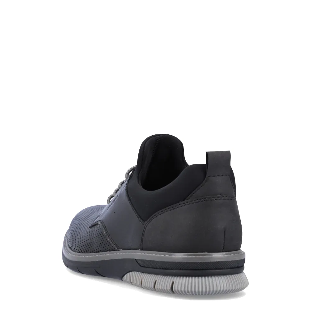 Cool Comfort Elastic Band Rieker Men's Dustin 54 Bungee Dress Shoe in Black